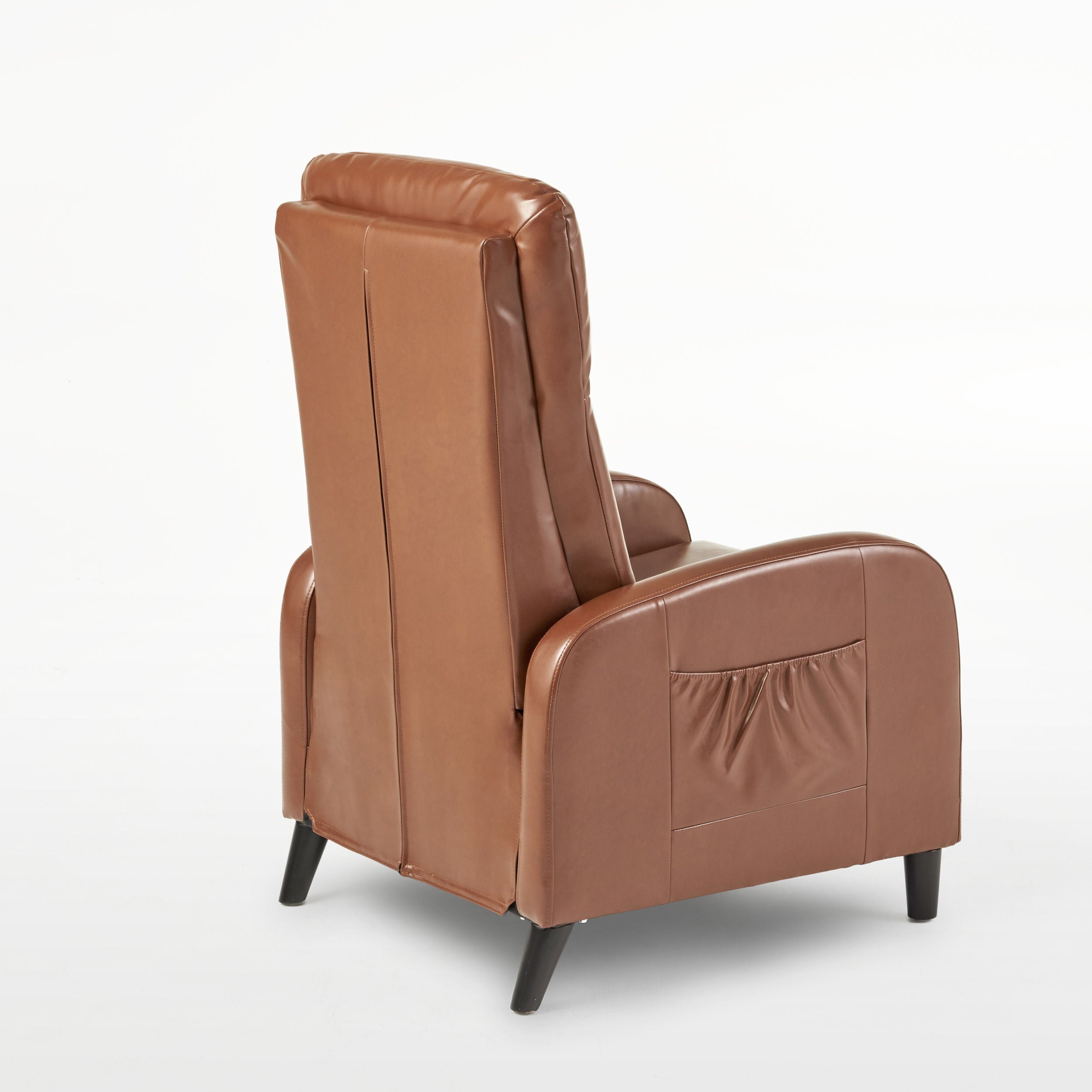 Wide Faux Leather Push Back Standard Recliner - Hazelnut