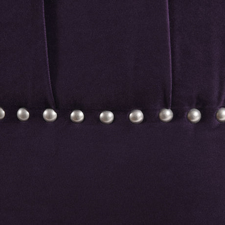 Dawn - Tufted Round Ottoman Nailhead Accents - Purple by Jennifer Taylor Home | Bel Furniture