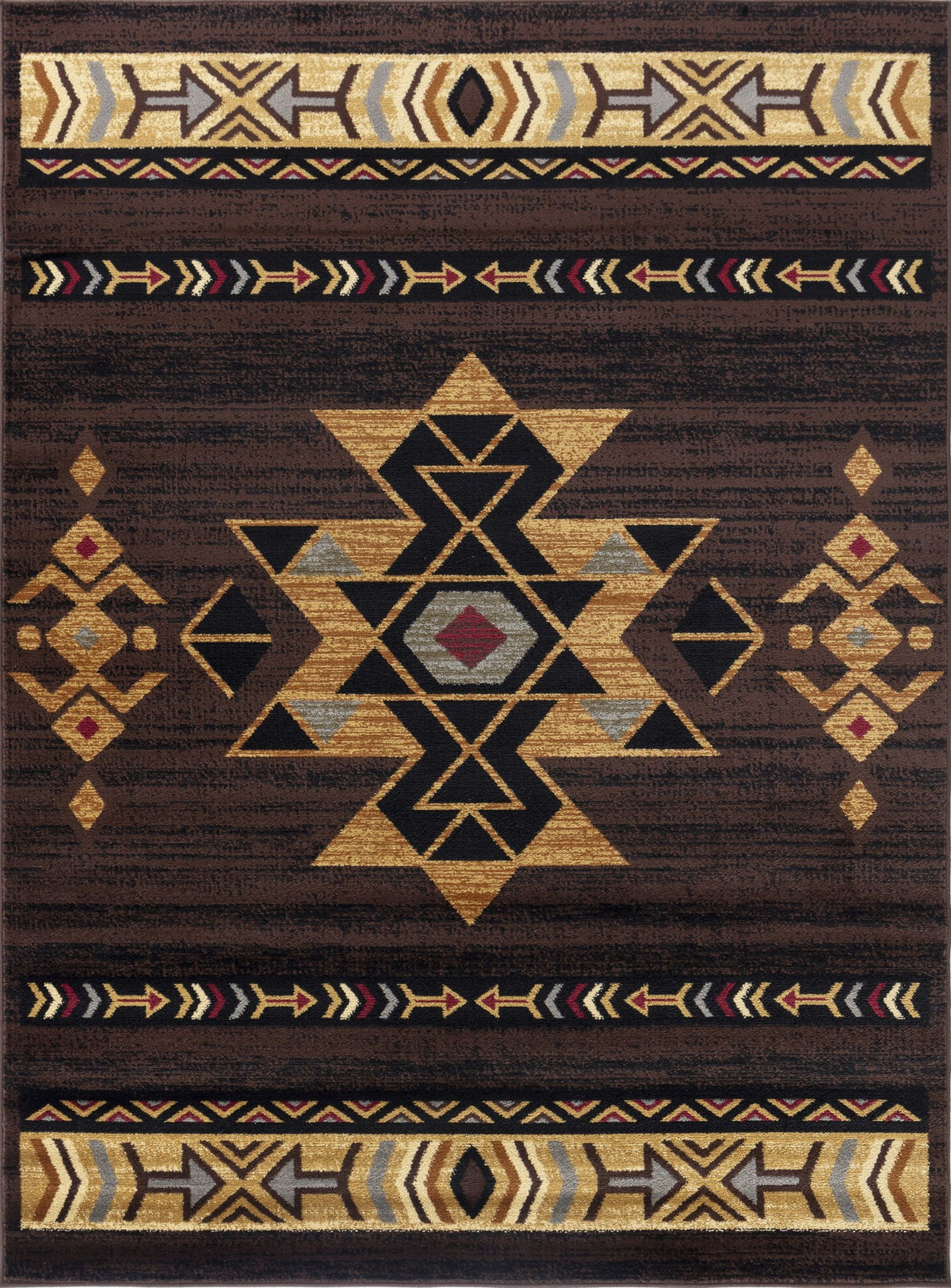 Tribes - GC_YLS4005 Southwest Area Rug Dark Brown by Icona Home Decor | Bel Furniture