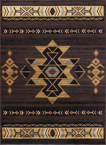 Tribes - GC_YLS4005 Southwest Area Rug Dark Brown by Icona Home Decor | Bel Furniture