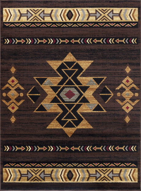 Tribes - 5'3" X 7'3" Southwest Area Rug - Brown - view 4