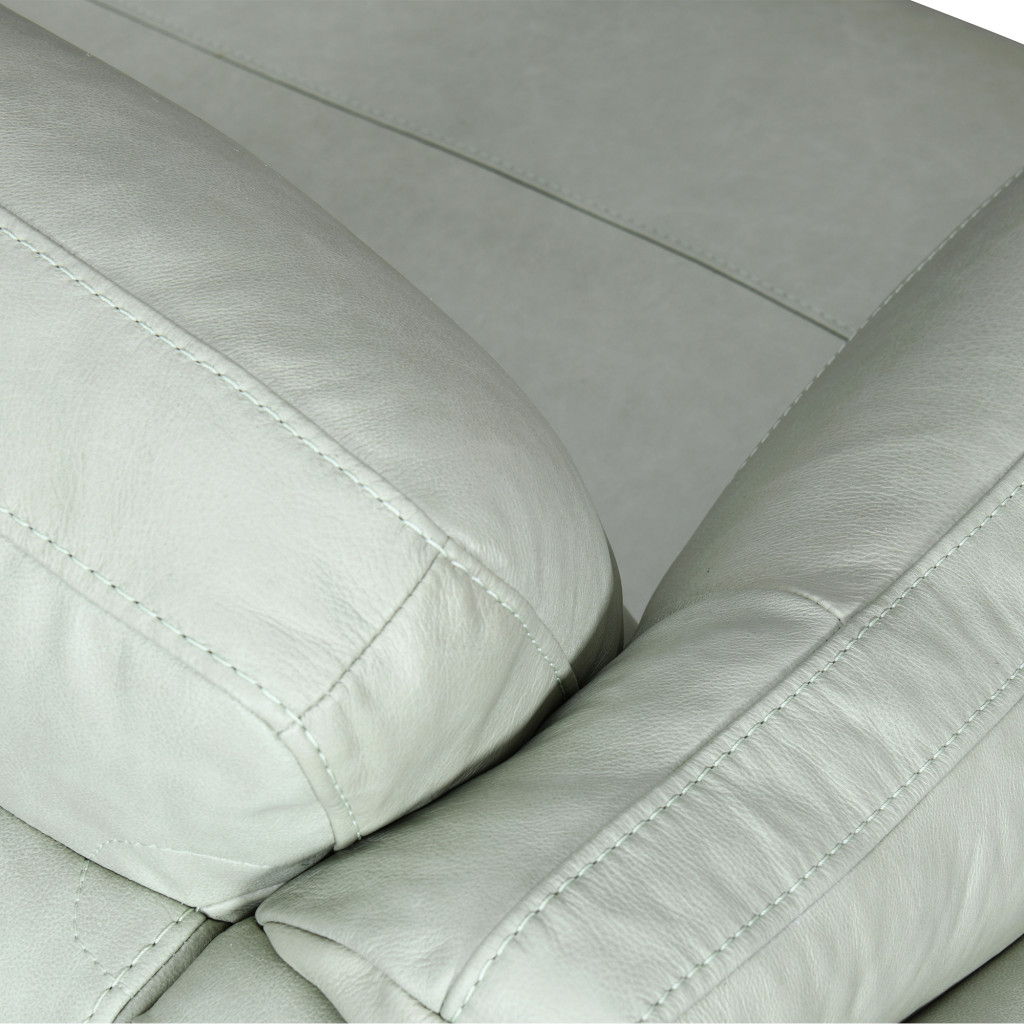 Leather Sofa With Black Legs - Mint Green