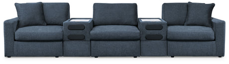Modmax - Ink - Sectional Blue 5 Pc. Sectional With 2 Audio System Consoles by Signature Design by Ashley® | Bel Furniture