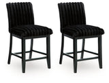 Mervannie - Upholstered Barstool (Set of 2) - Black