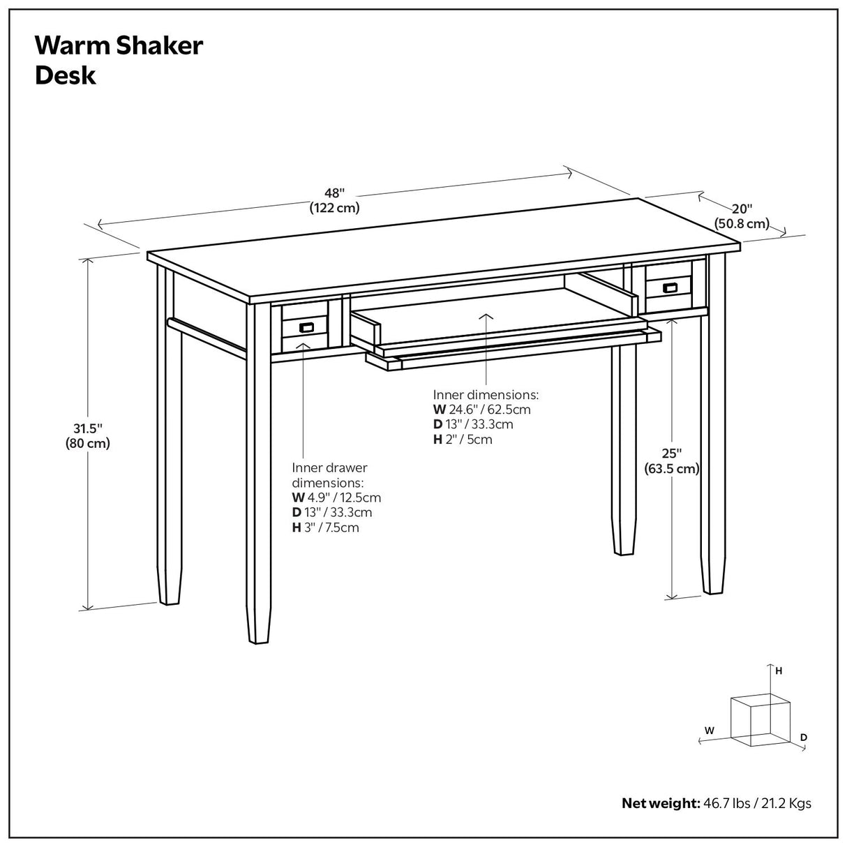Warm Shaker - Handcrafted Desk