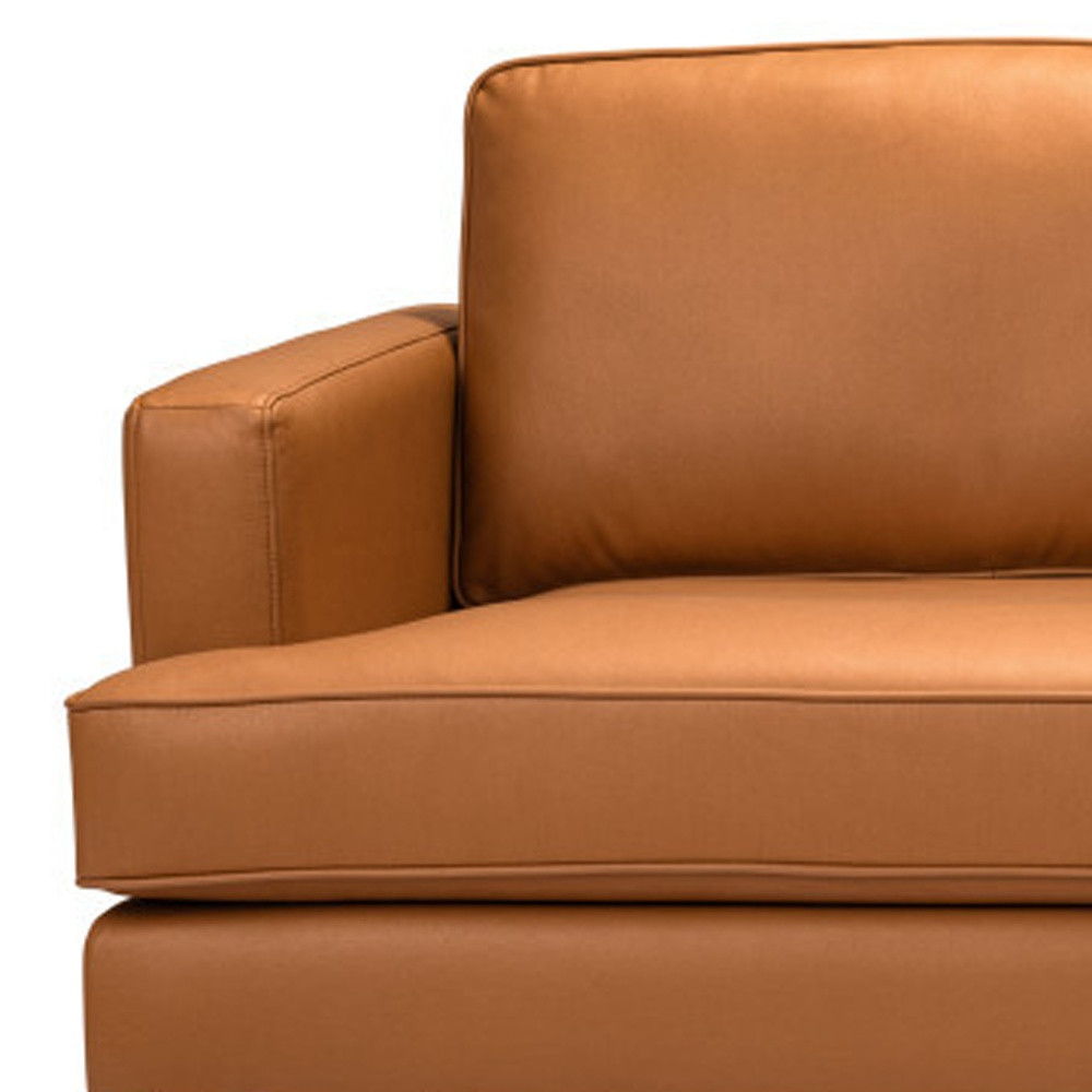 Polyester Sofa With Black Legs - Brown