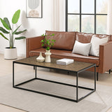 Contemporary Decorative Parquet Top Rectangle Coffee Table - Parquet Veneer by Walker Edison | Bel Furniture