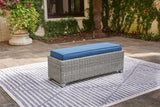 Naples Beach - Light Gray - Bench with Cushion by Signature Design by Ashley® | Bel Furniture