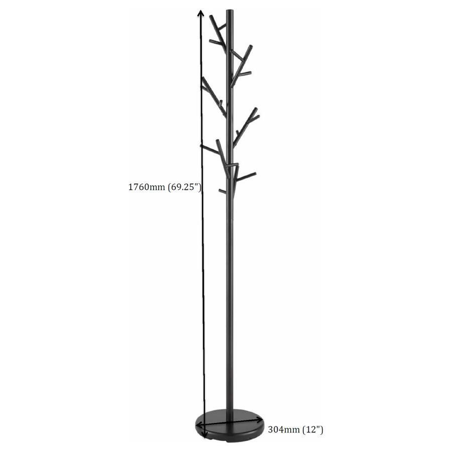 Clover - 18 Hook Freestanding Metal Coat Rack Hat Hanger - Black by CoasterEveryday | Bel Furniture