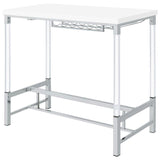 Norcrest - Acrylic Leg Bar Table - White High Gloss by Coaster Fine Furniture | Bel Furniture