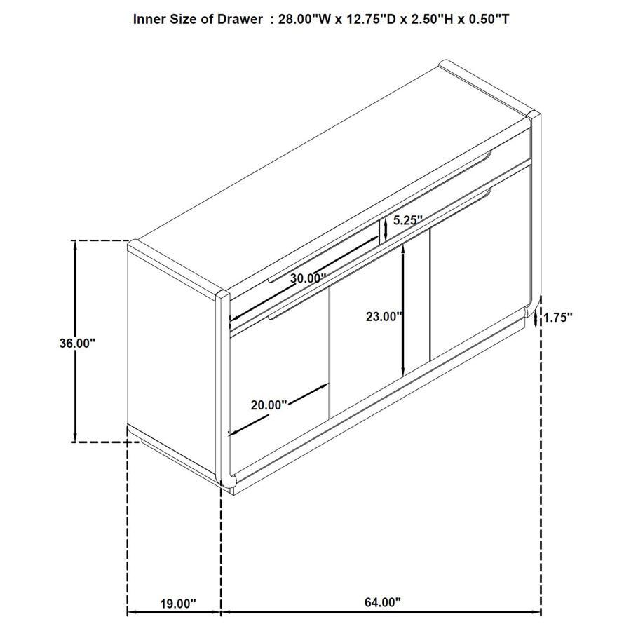 Leandro - 2-Drawer Dining Sideboard Server - Burnished Black