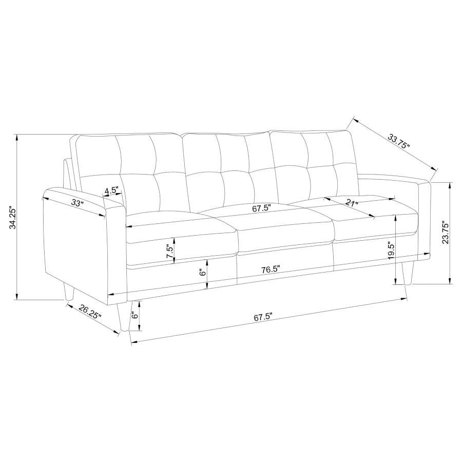 Watsonville - Upholstered Track Arm Sofa Set