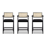 Milan - Modern Webbing Back Stool With Arms (Set of 3) by Jennifer Taylor Home | Bel Furniture
