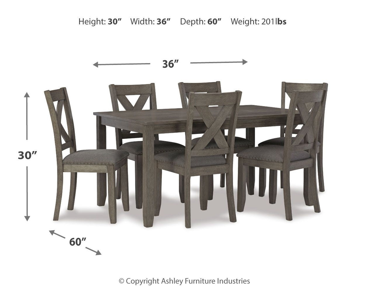 Caitbrook - Gray - RECT DRM Table Set (Set of 7) by Signature Design by Ashley® | Bel Furniture