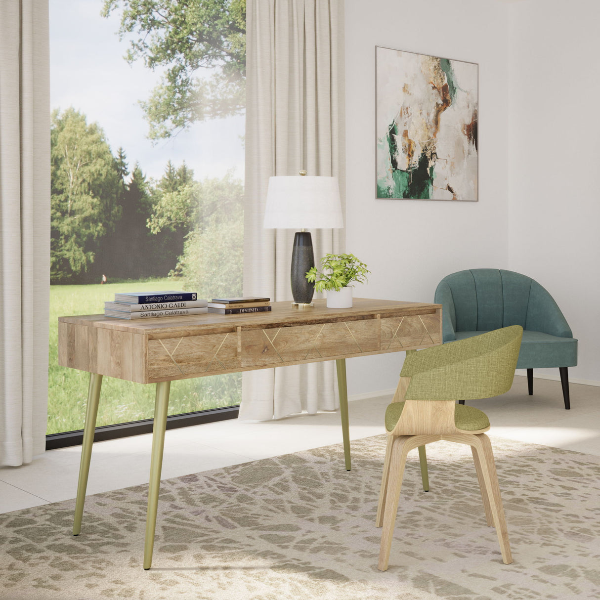 Jager - Desk - Natural by Simpli-Home | Bel Furniture