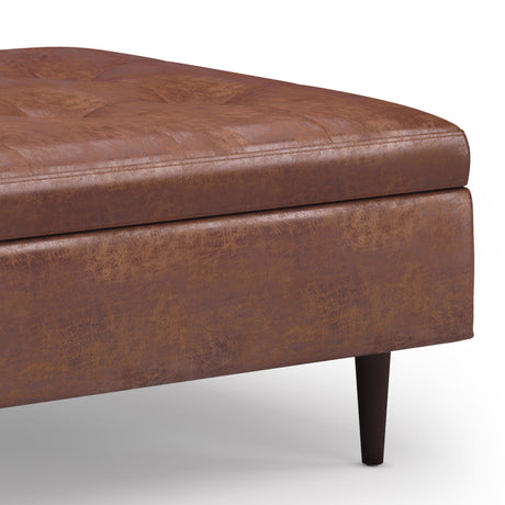 Shay - Large Square Coffee Table Storage Ottoman Mid-Century Style - view 57