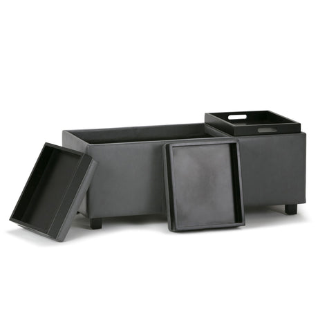 Avalon - Upholstered Storage Ottoman by Simpli-Home | Bel Furniture