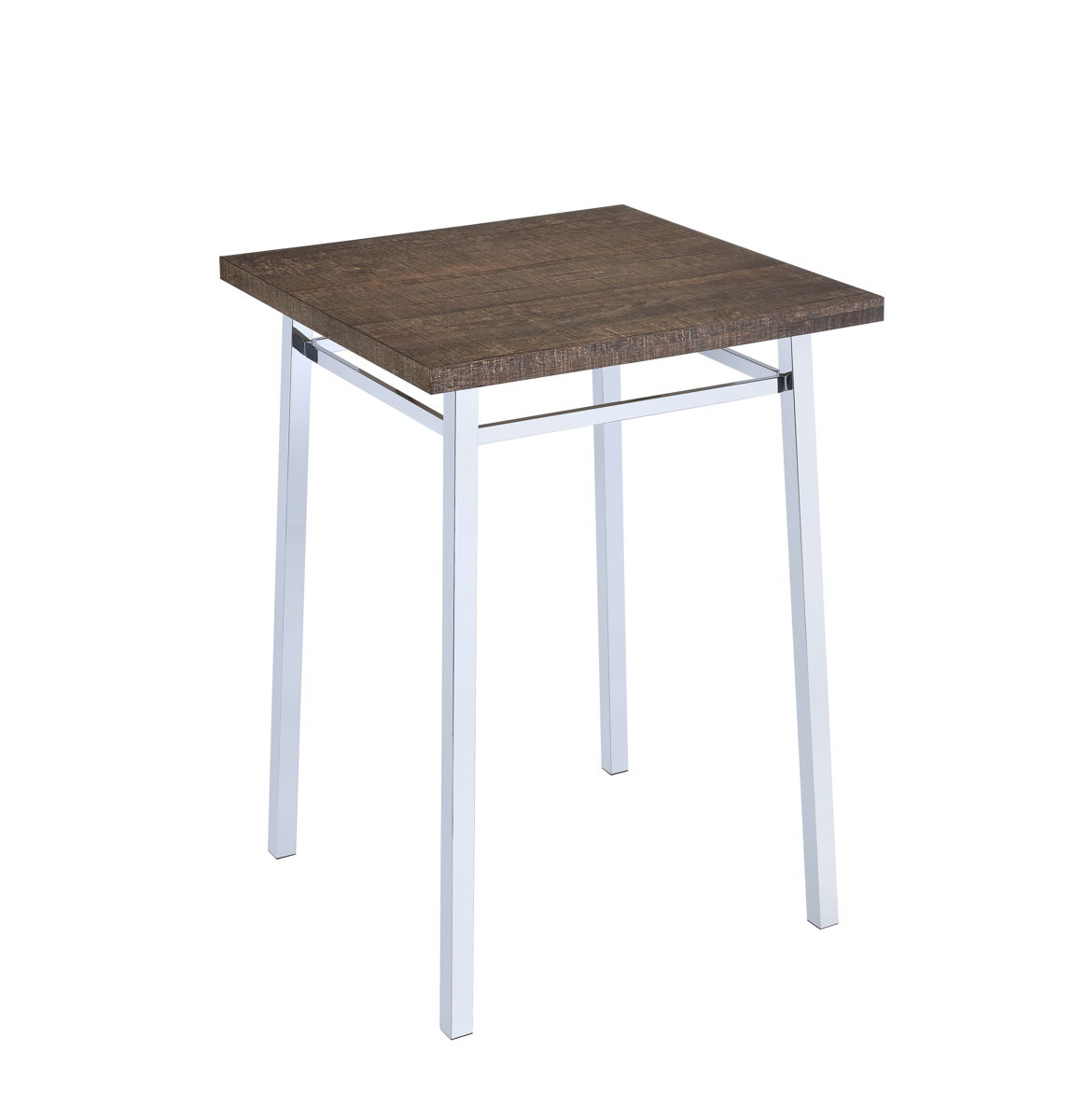 Nadia - Chrome Bar Table - Oak / White