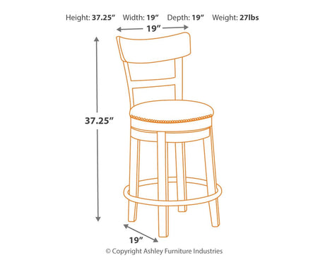 Pinnadel - Swivel Barstool by Signature Design by Ashley® | Bel Furniture