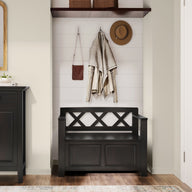 Amherst - Small Transitional Entryway Storage Bench by Simpli-Home | Bel Furniture