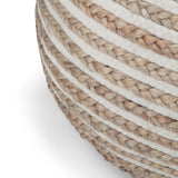 Yolanda - Round Pouf - Natural by Simpli-Home | Bel Furniture