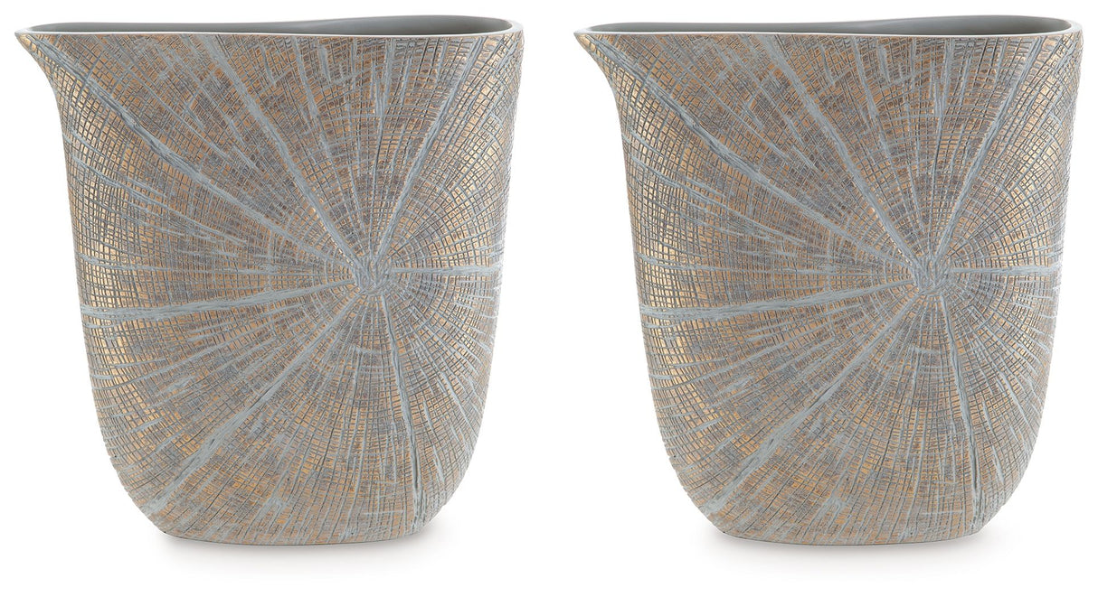 Ardenley - Vase Dark Gray 14''W x 4''D x 15''H 2 Pieces by Signature Design by Ashley® | Bel Furniture