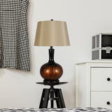 26.5" Glass Table Lamp In Blackened Copper Set of 2 by Lamps Per Se | Bel Furniture