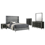 Lucia - Bedroom Set With Upholstered Wingback Panel Bed by Coaster Fine Furniture | Bel Furniture