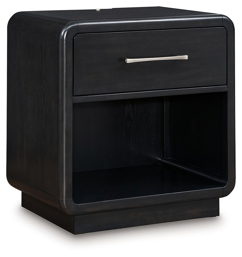 Rowanbeck - Black - One Drawer Night Stand by Signature Design by Ashley® | Bel Furniture