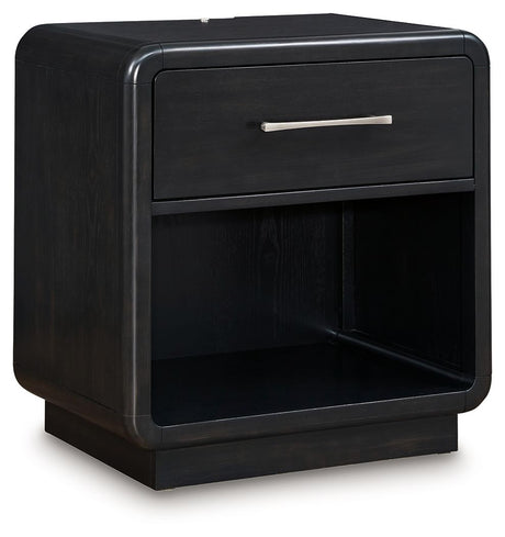 Rowanbeck - Black - One Drawer Night Stand by Signature Design by Ashley® | Bel Furniture