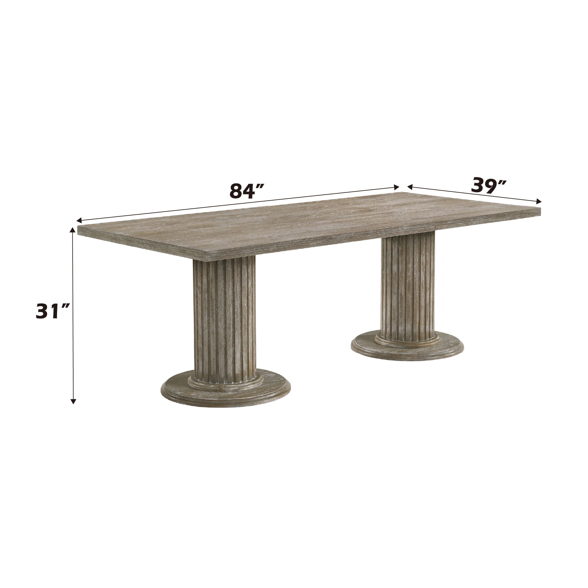 Gabrian - Reclaimed, Dining Table - Gray