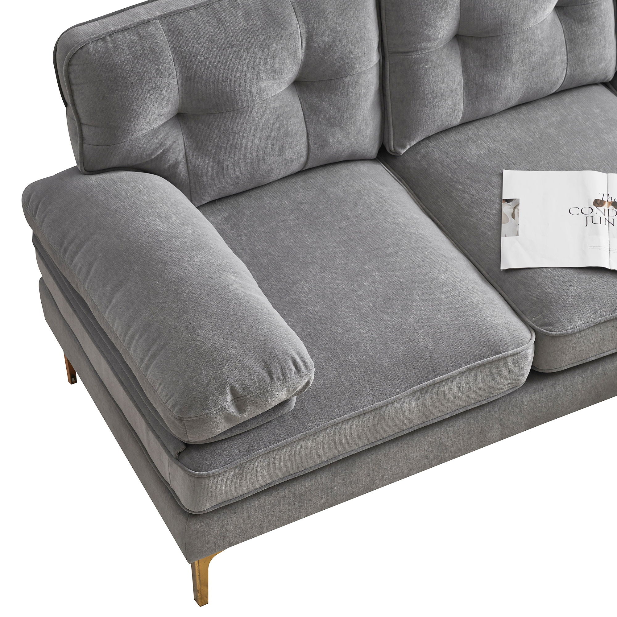 Modern Sectional Sofas Couches Velvet L Shaped Couches For Living Room, Bedroom