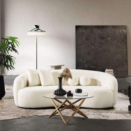 Drake - Japandi Style Curvy Boucle Sofa - view 19
