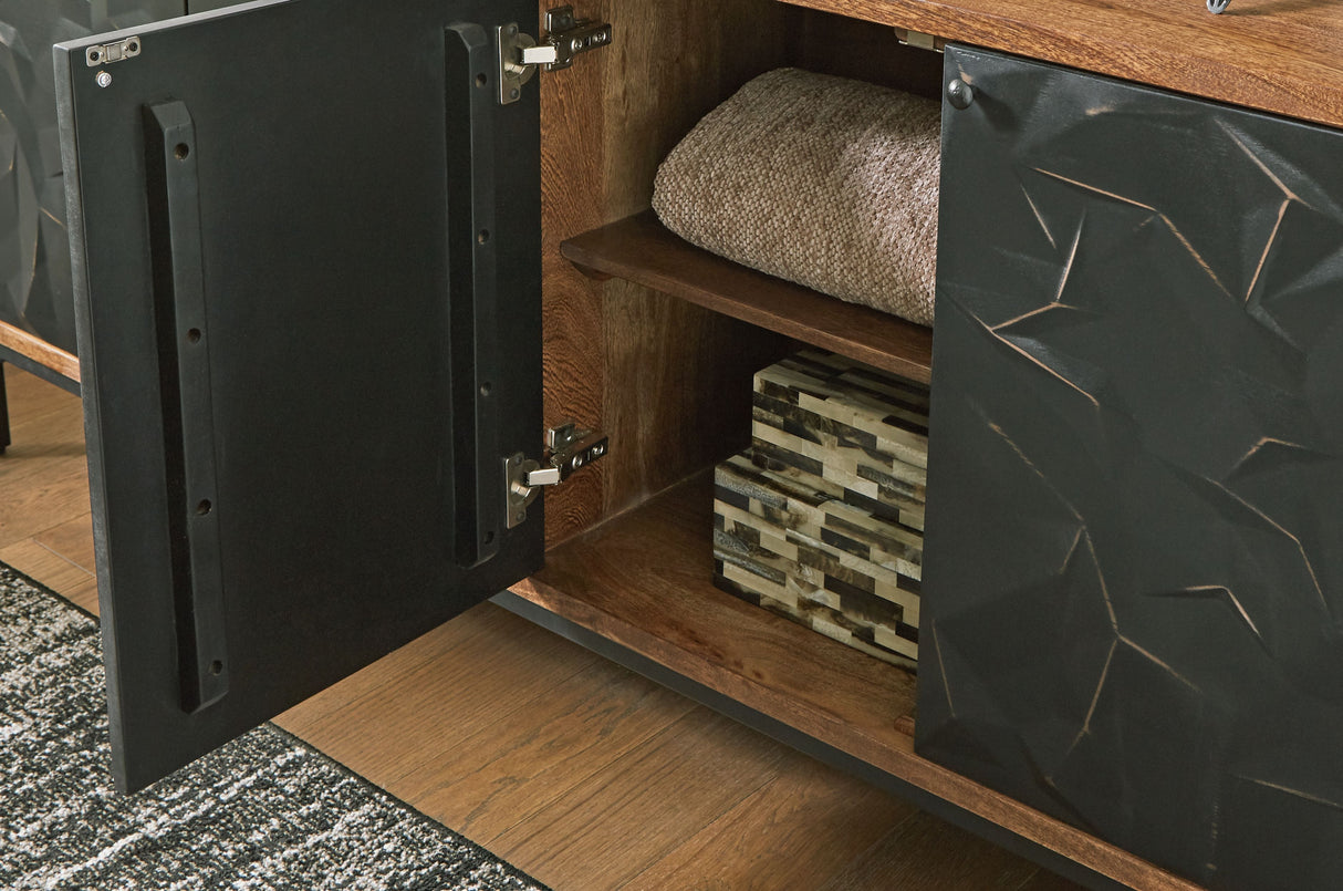 Dorannby - Black / Brown - Accent Cabinet by Signature Design by Ashley® | Bel Furniture