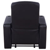 Cyrus - Upholstered Track Arm Recliner - Black by CoasterEssence | Bel Furniture