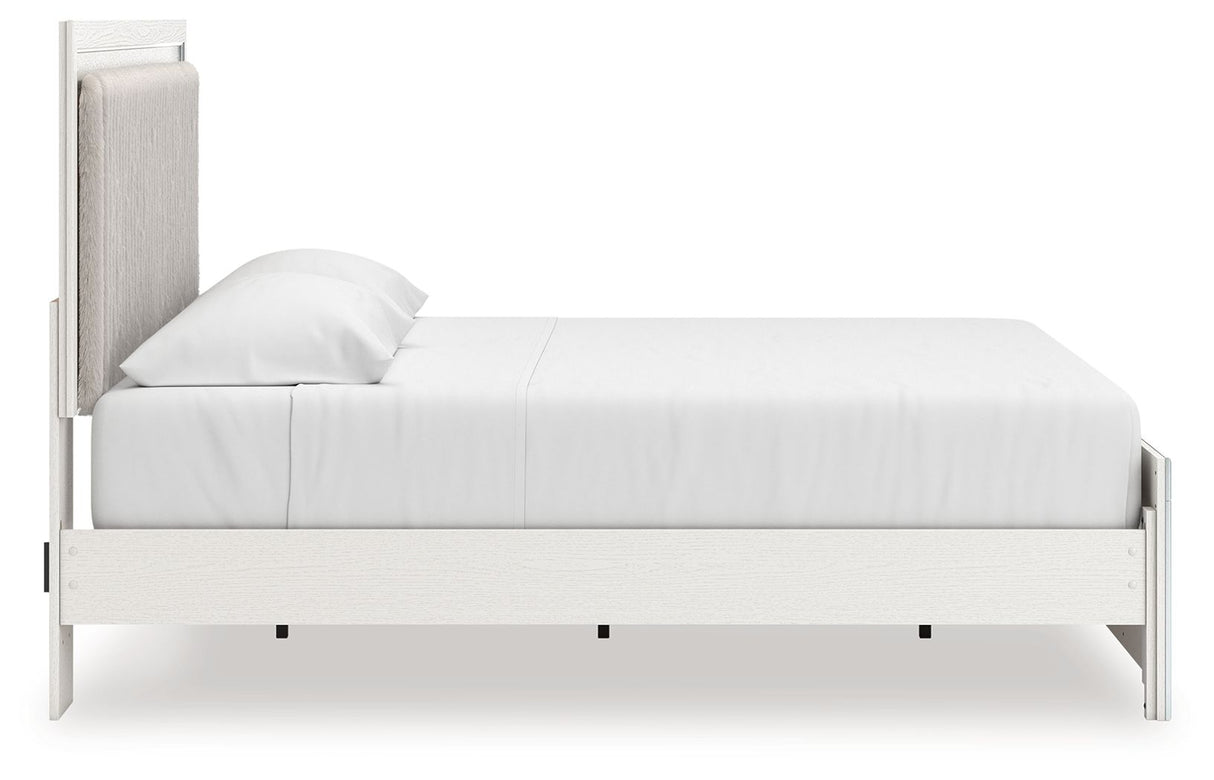 Zuraleus - Upholstered Panel Platform Bed With Roll Slats