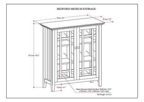 Bedford - Storage Media Cabinet by Simpli-Home | Bel Furniture