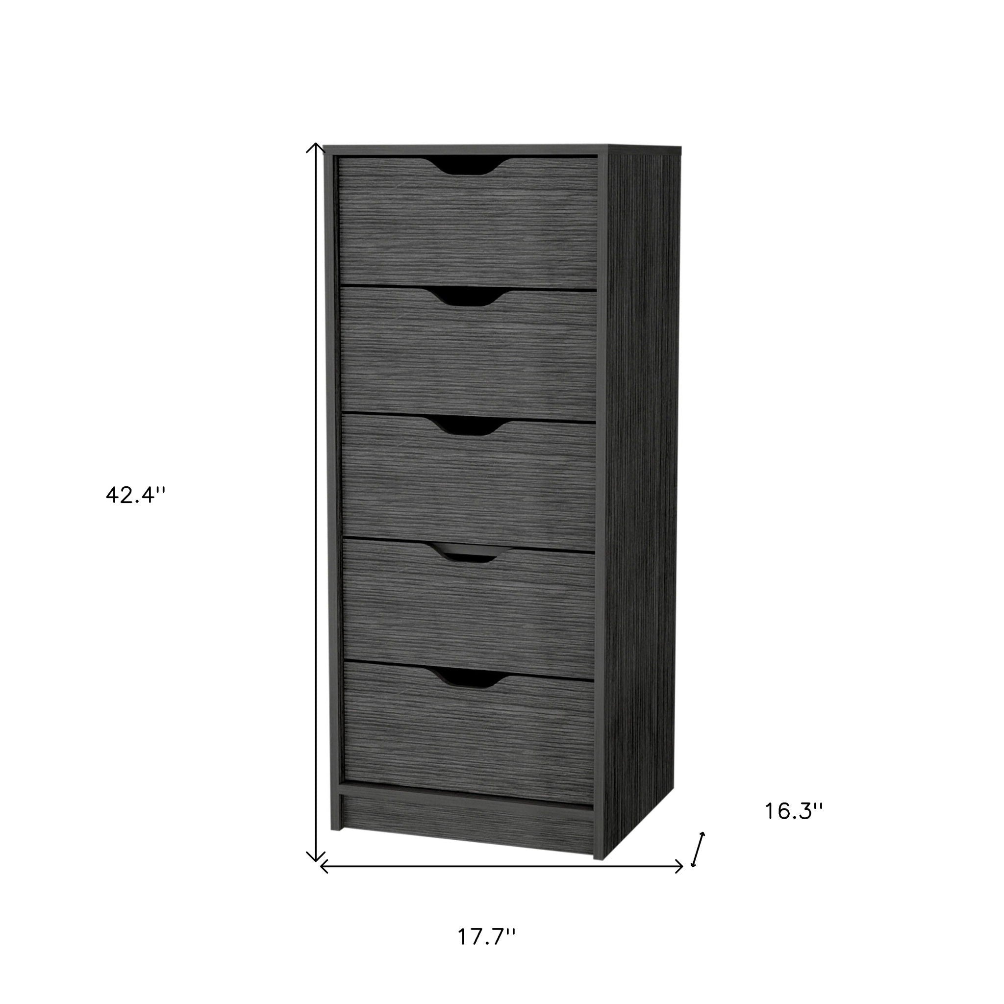 Five Drawer Standard Chest - Gray