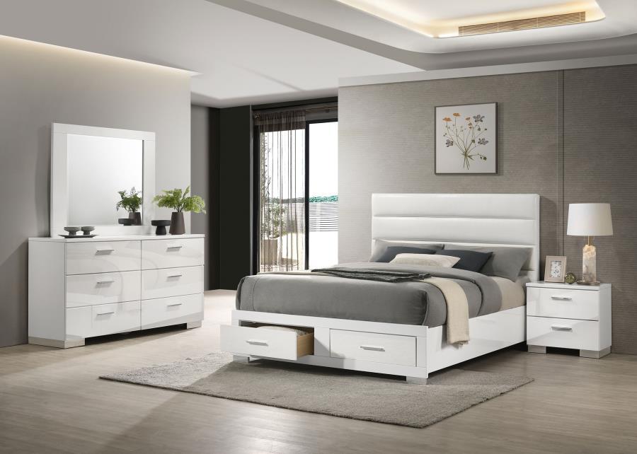 Felicity - Storage Bedroom Set - White White by Coaster Fine Furniture | Bel Furniture