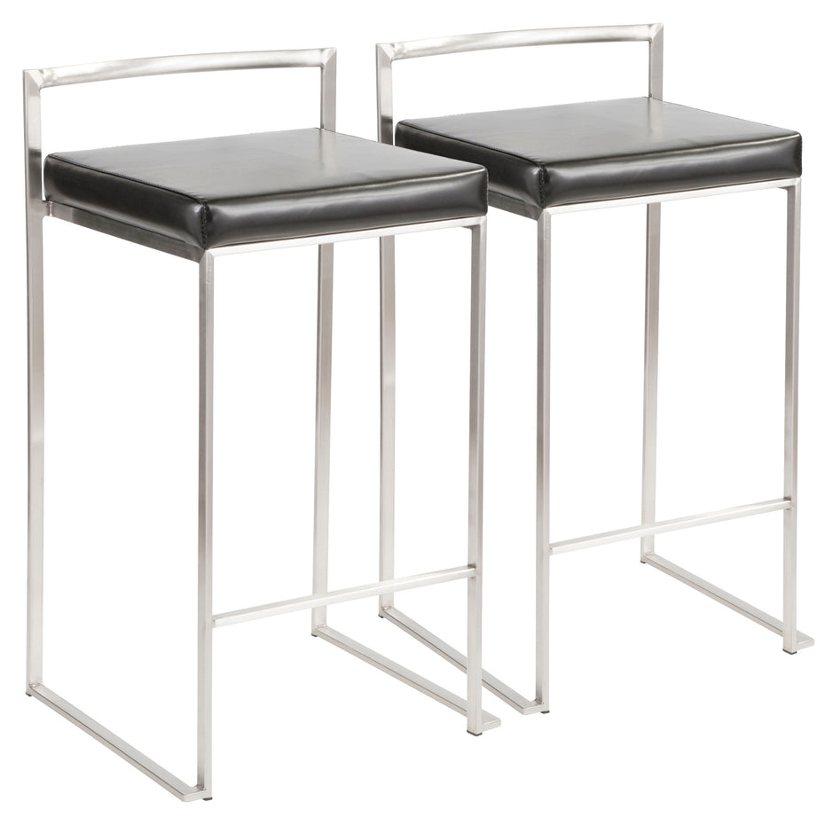 Fuji - Contemporary, Stackable Elegant Counter Stool (Set of 2)