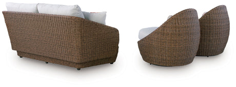 Double Point - Loveseat, Swivel Chairs Set (Set of 3) - Beige - view 7
