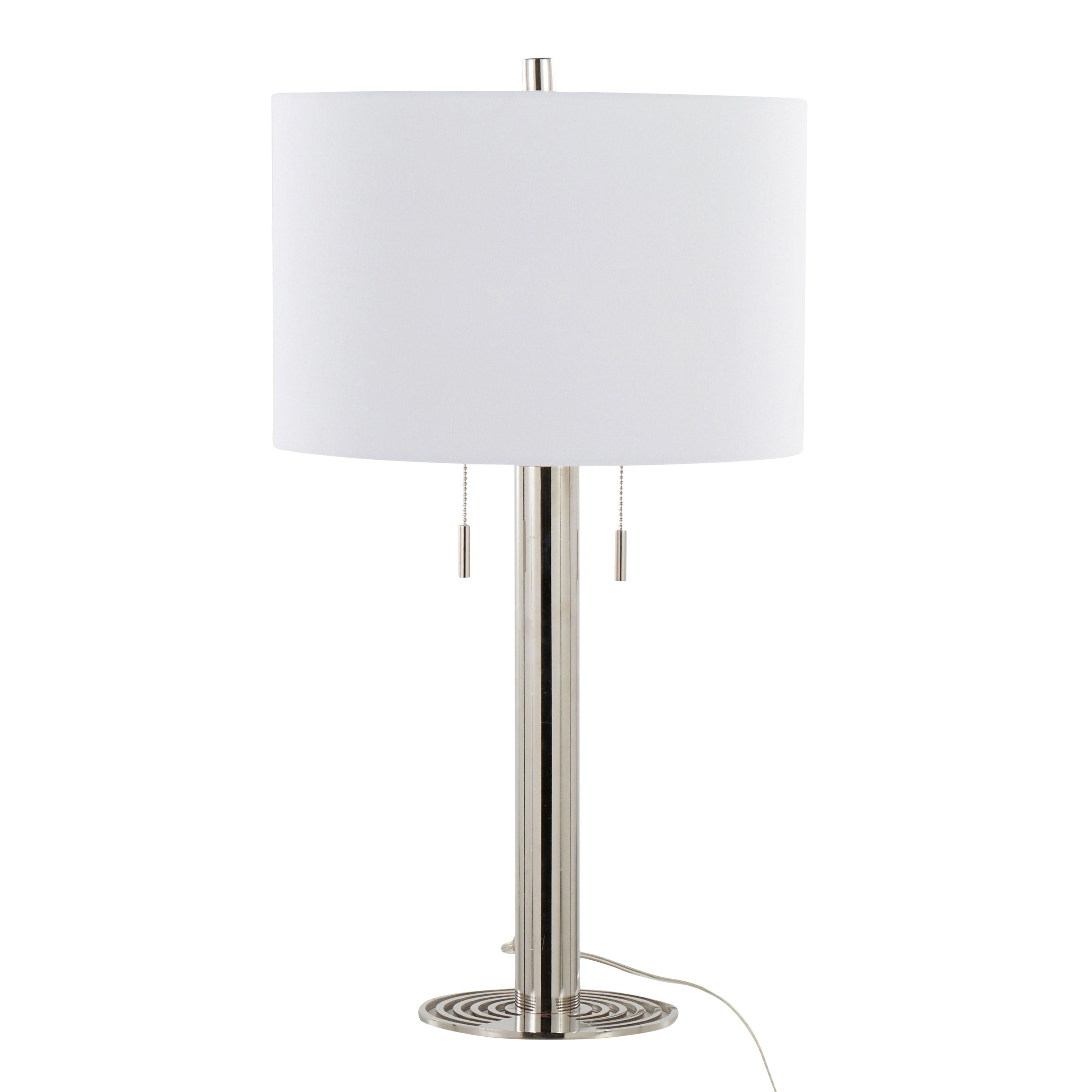 Master - 29" Contemporary Table Lamp (Set of 2) - Polished Nickel / White