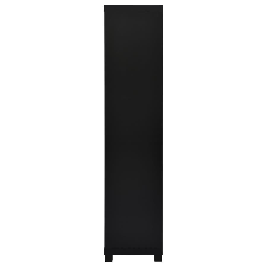 Jupiter - 3-Shelf Engineered Wood Media Tower - Black