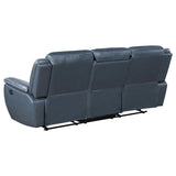 Sloane - Upholstered Padded Arm Reclining Sofa - Blue by Coaster Fine Furniture | Bel Furniture