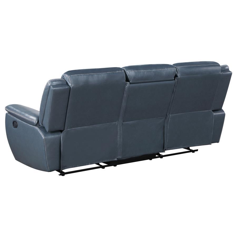 Sloane - Upholstered Padded Arm Reclining Sofa - Blue