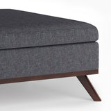 Owen - Square Coffee Table Storage Ottoman - Slate Gray by Simpli-Home | Bel Furniture
