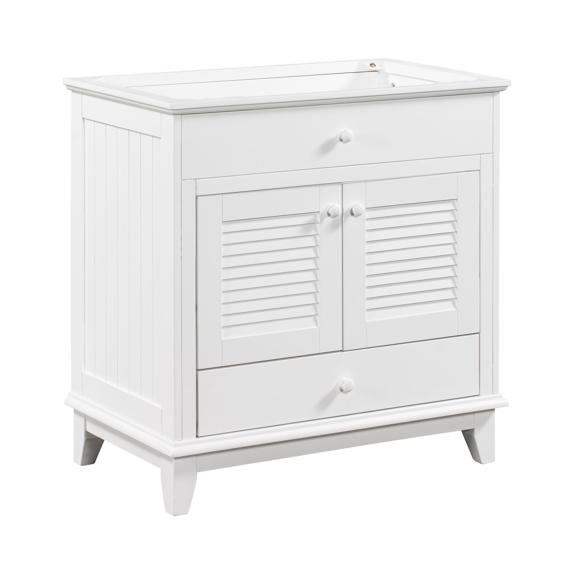 Bathroom Vanity Base Without Sink, Bathroom Cabinet With Two Doors And One Drawer - White