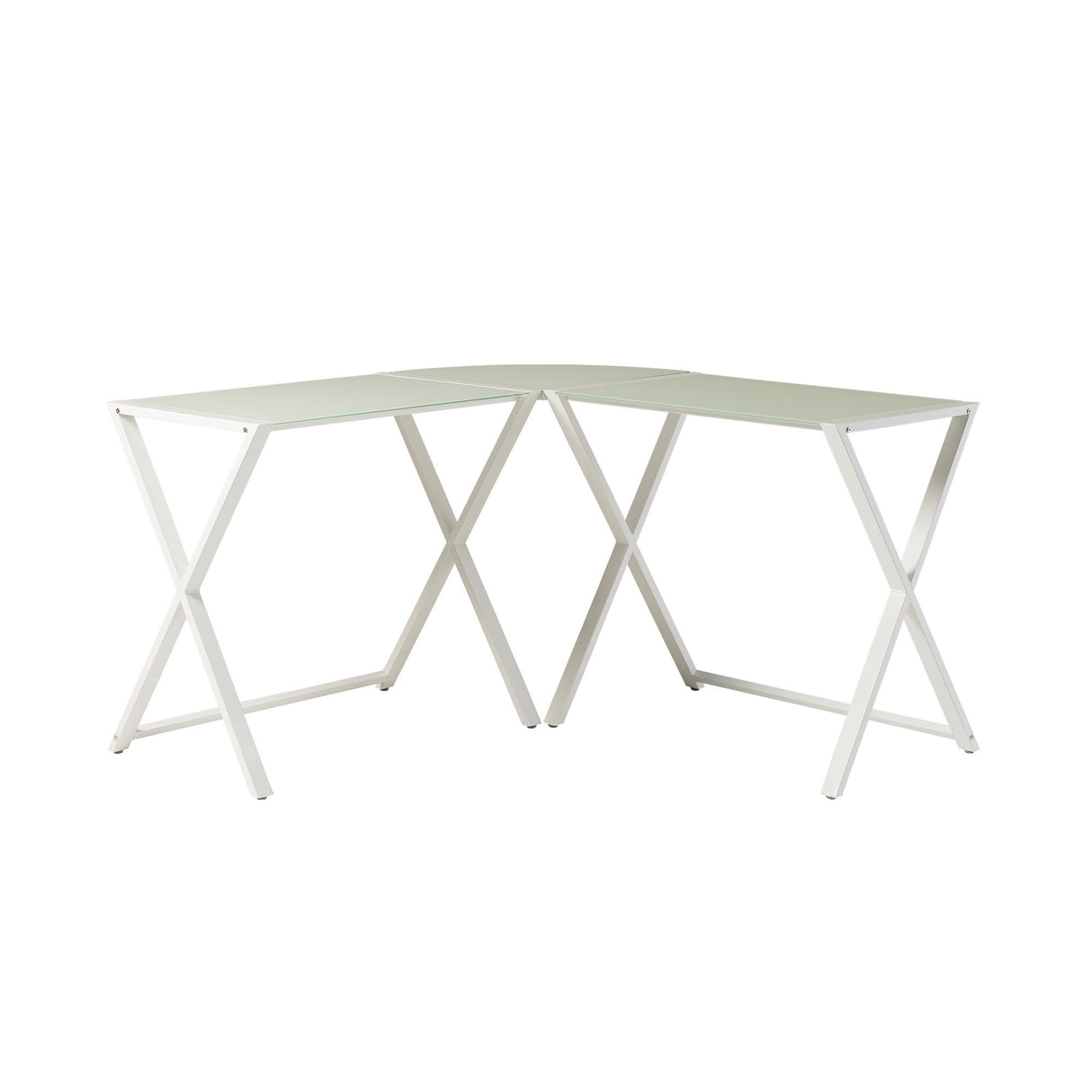 Modern X Leg L Shaped Computer Desk - White by Walker Edison | Bel Furniture