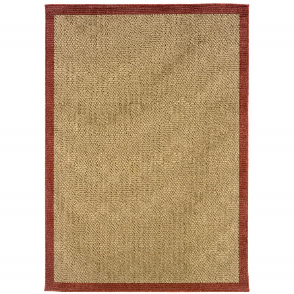 7' X 10' Outdoor & Indoor Area Rug - Beige