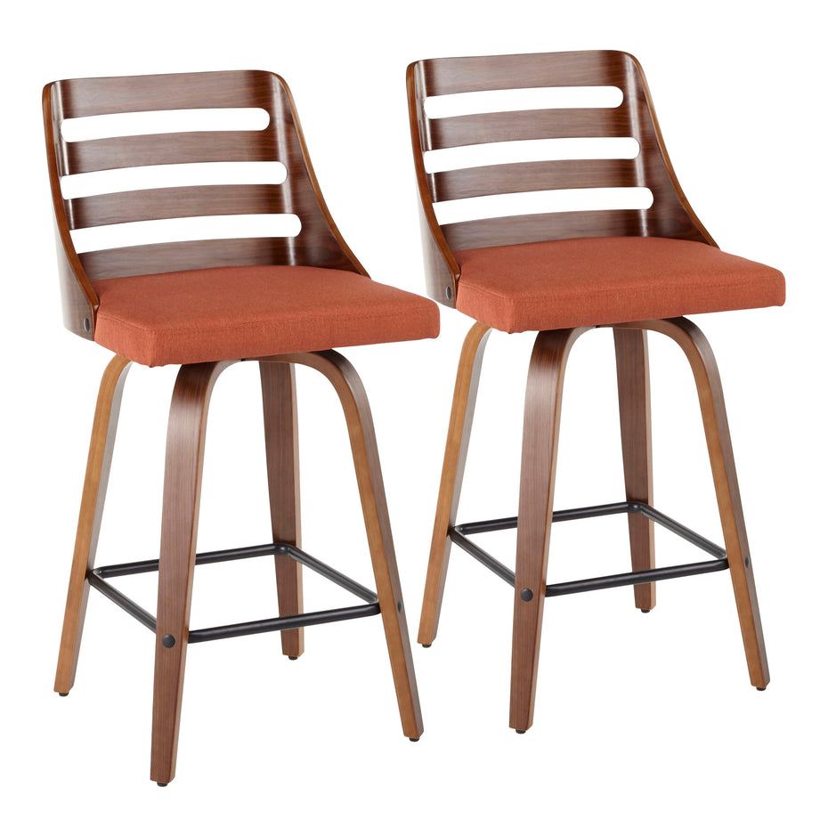 Trevi - Mid Century Modern Counter Stool (Set of 2)